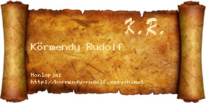 Körmendy Rudolf névjegykártya