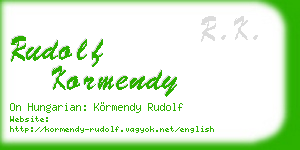 rudolf kormendy business card